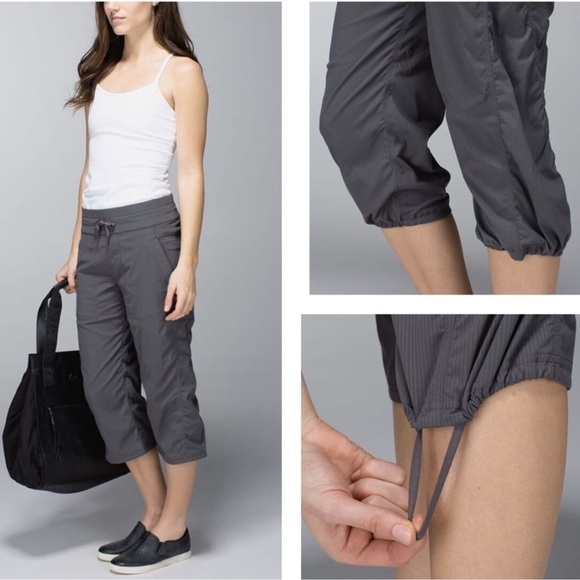 Lululemon Dance Studio Cropped Gray Unlined Athleisure Workout Gym-4 - Picture 1 of 11